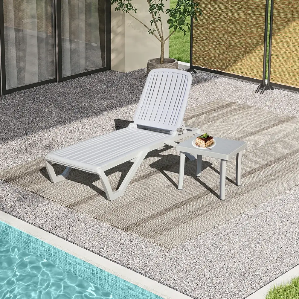 White Plastic Patio Chaise Lounge Sets - Image 10