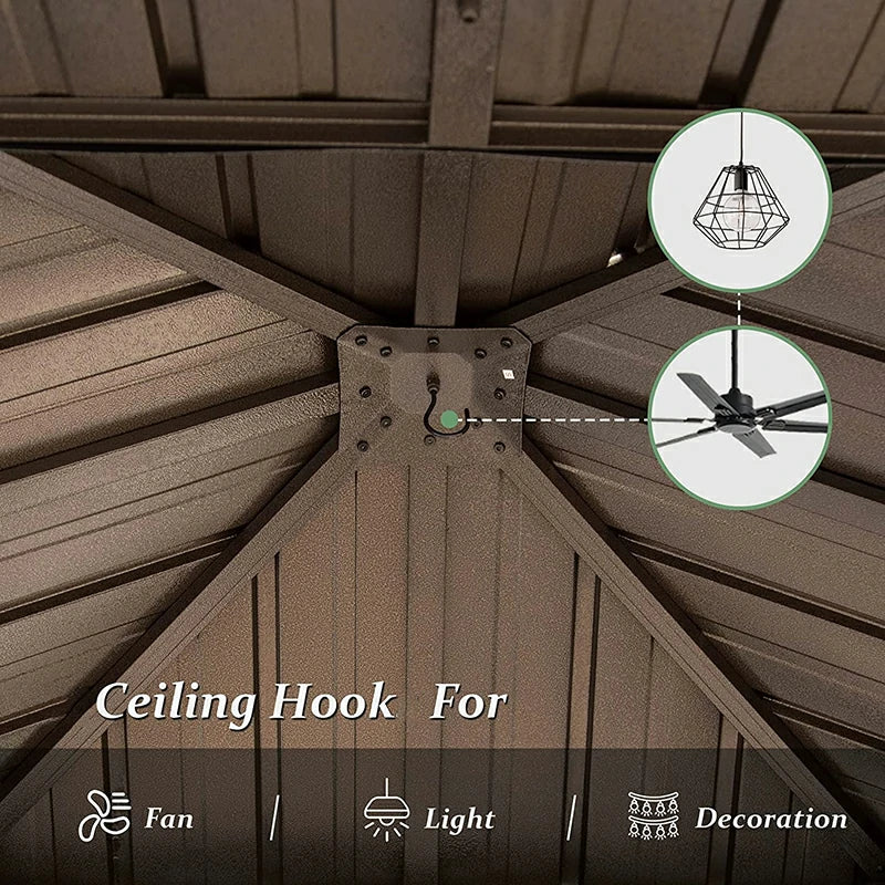 Wood Gazebo with Galvanized Steel Roof - Cedar Post - Image 15