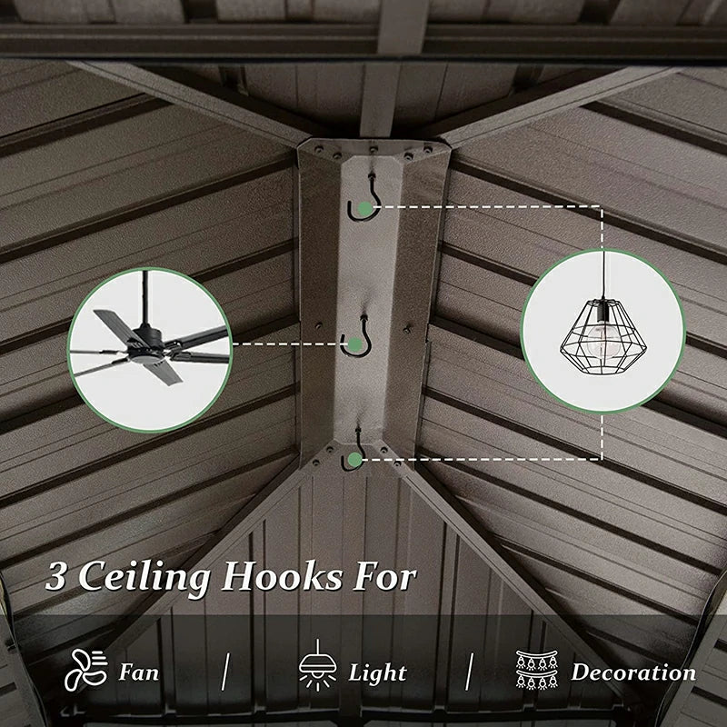 Wood Gazebo with Galvanized Steel Roof - Cedar Post - Image 25