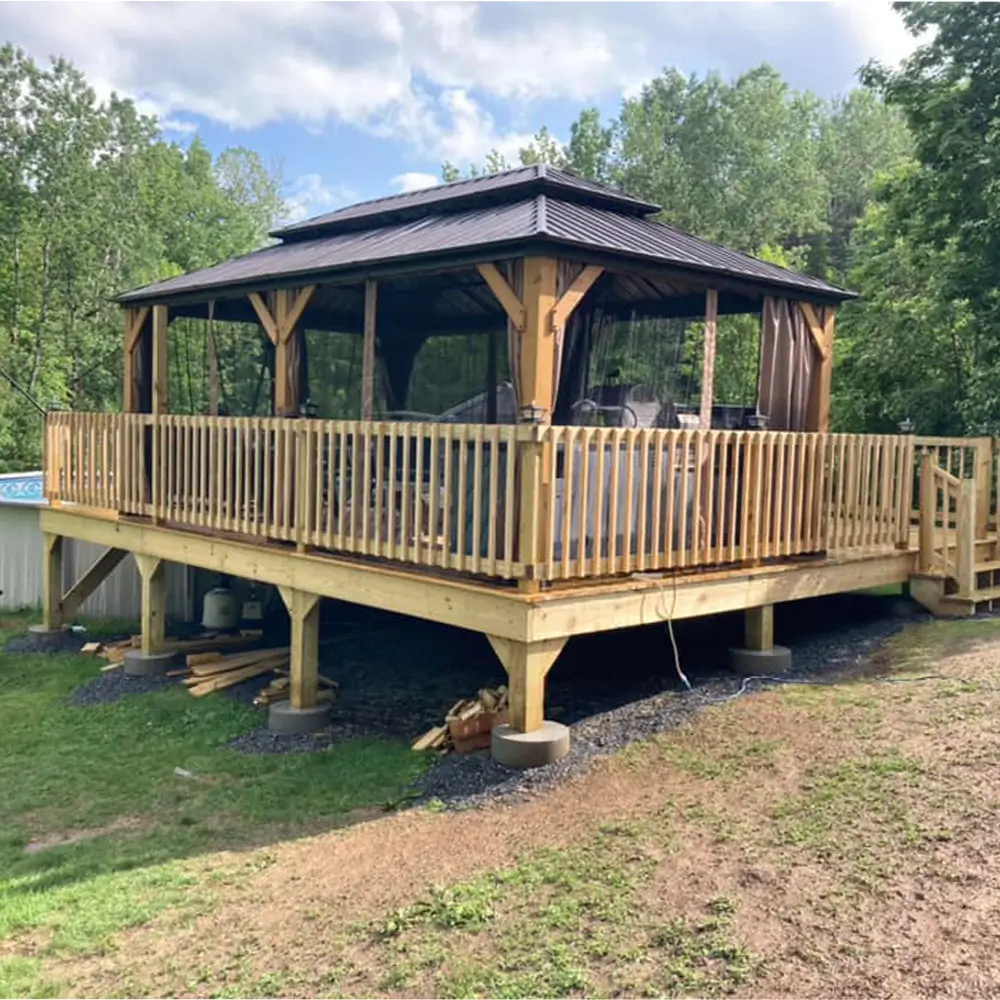 Wood Gazebo with Galvanized Steel Roof - Cedar Post - Image 30