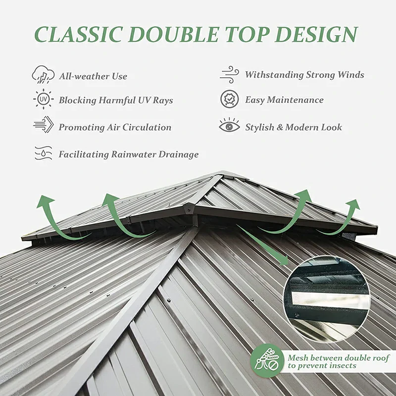 Wood Gazebo with Galvanized Steel Roof - Cedar Post - Image 34