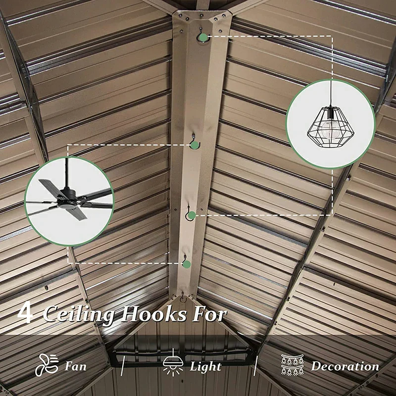 Wood Gazebo with Galvanized Steel Roof - Cedar Post - Image 35