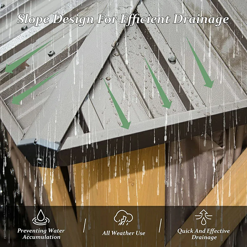 Wood Gazebo with Galvanized Steel Roof - Cedar Post - Image 36