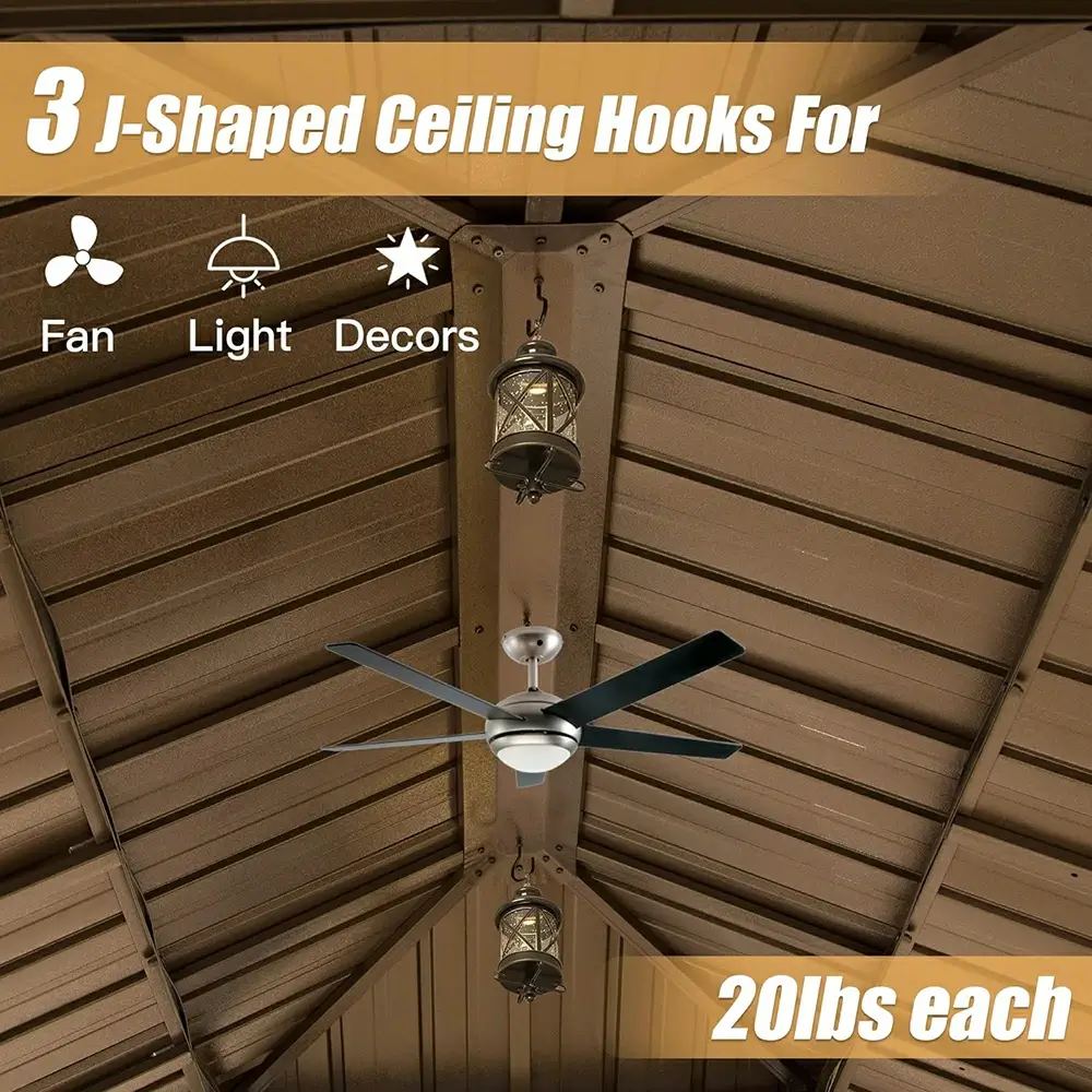 Wood Gazebo with Galvanized Steel Roof - Cedar Post - Image 46