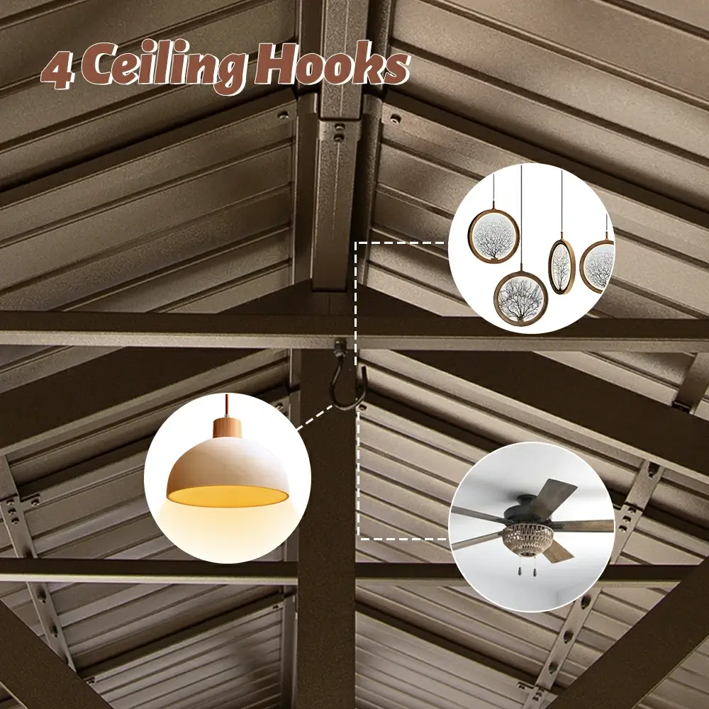 Wood Gazebo with Galvanized Steel Roof - Cedar Post - Image 54